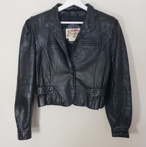 Vintage Berman's Leather Moto Jacket Size 14